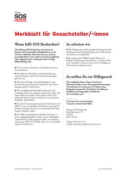 Merkblatt für Gesuchsteller/-innen