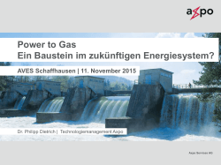 Power to Gas Ein Baustein im zukünftigen Energiesystem?