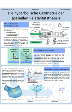 Die hyperbolische Geometrie der speziellen Relativitätstheorie