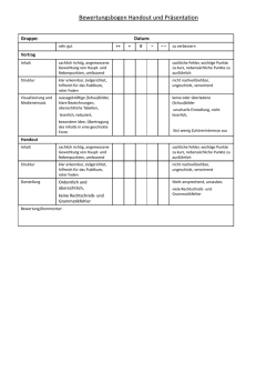 Bewertungskriterien Präsentation und Handout
