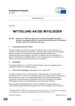 DE DE MITTEILUNG AN DIE MITGLIEDER