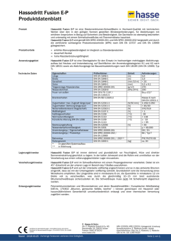 Hassodritt Fusion EP Produktdatenblatt