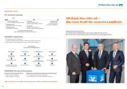 VR-Bank Neu-Ulm eG – die neue Kraft für unseren Landkreis