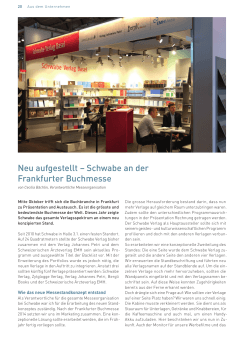Neu aufgestellt – Schwabe an der Frankfurter Buchmesse