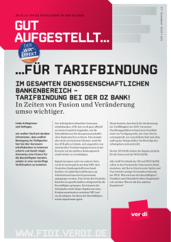 GUT AUFGESTELLT&hellip; &hellip;F&Uuml;R TARIFBINDUNG