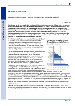 Infrastrukturfinanzierung in Asien: Wie kann man es richtig machen?