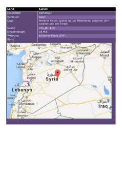 Land Syrien Hauptstadt Damaskus Kontinent Asien Lage Mittlerer