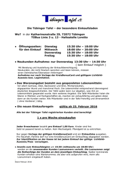 Die T&uuml;binger Tafel &ndash; der besondere Einkaufsladen Wo? in der
