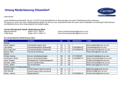 Umzug Niederlassung West