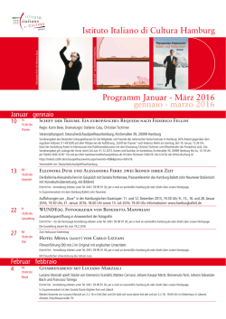 Istituto Italiano di Cultura Hamburg Programm Januar