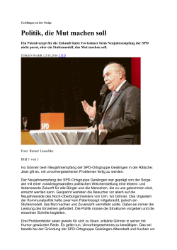der Bericht von J&uuml;rgen Wahr aus der Geislinger Zeitung v. 25.01.2016