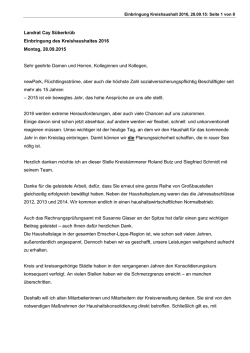 Haushaltsrede zum Entwurf von Herrn Landrat S&uuml;berkr&uuml;b