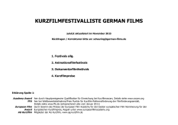 kurzfilmfestivalliste german films