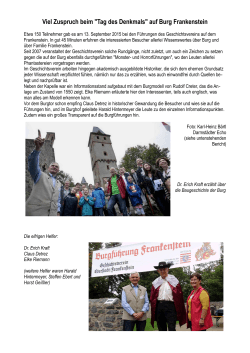 Tag des Denkmals - Geschichtsverein Eberstadt