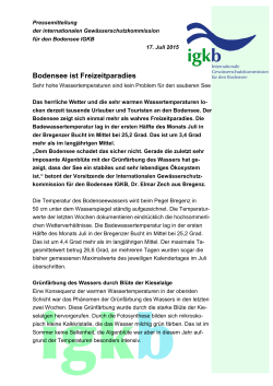 Pressemitteilung "Freizeitparadies Bodensee", Juli 2015
