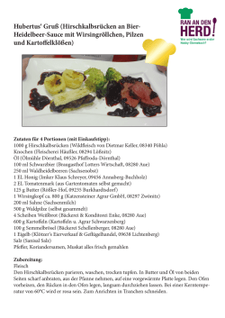 Hubertus` Gru&szlig; (Hirschkalbsr&uuml;cken an Bier- Heidelbeer
