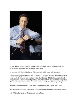 Jochen Schaaf studierte an der Musikhochschule K&ouml;ln sowie in