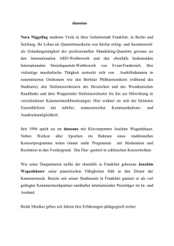 duosono Nora Niggeling studierte Viola in ihrer Geburtsstadt