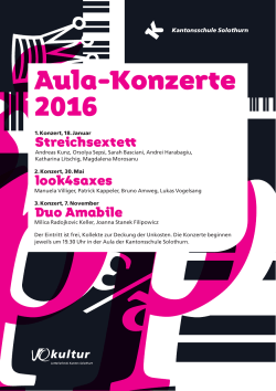 Aula-Konzerte 2016 - Kantonsschule Solothurn