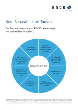 Neu: Reparatur statt Tausch. - AAE Absolute Advanced Energy GmbH