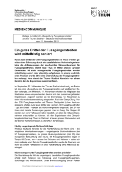 Ein gutes Drittel der Fussg&auml;ngerstreifen wird mittelfristig saniert