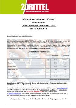 Informationskampagne &bdquo;2/Drittel&ldquo; Teilnahme am &bdquo;HAJ