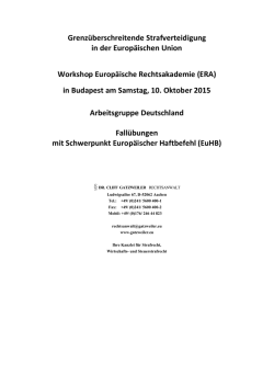 Dr. Cliff Gatzweiler: Fall&uuml;bungen mit Schwerpunkt - era