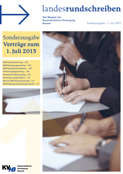 Sonderausgabe Verträge zum 1. Juli 2015
