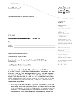 Sicherstellungsvereinbarung - Landratsamt Schwarzwald-Baar