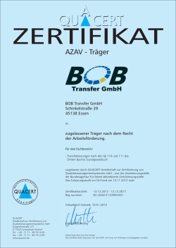 AZAV - Träger - BOB Transfer