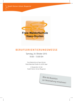 Berufsorientiertungsmesse 2015 - Rudolf Steiner Schule Wuppertal