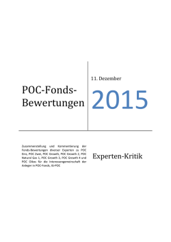 POC-Fonds- Bewertungen - Interessengemeinschaft IG-POC
