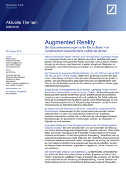 Augmented Reality: Bei Spezialanwendungen sollte Deutschland