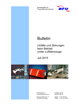 Bulletin - Bundesstelle für Flugunfalluntersuchung BFU