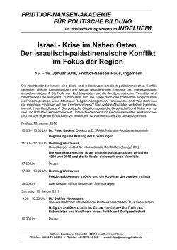 Israel - Krise im Nahen Osten. Der israelisch
