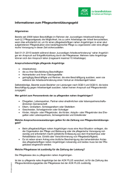 Informationen zum Pflegeunterst&uuml;tzungsgeld