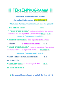 Hallo liebe Sch&uuml;lerinnen und Sch&uuml;ler, die gro&szlig;en Ferien nahen