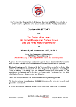 Einladung Vortrag Pasztory 04.11.2015