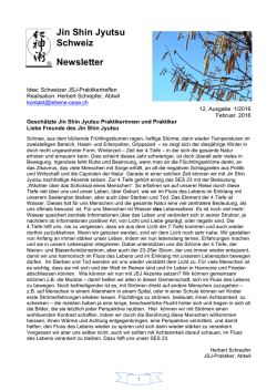 Jin Shin Jyutsu Schweiz Newsletter - Lebens-Oase