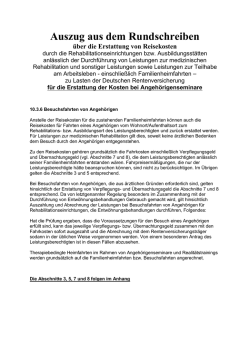 Informationen zur Erstattung der Reisekosten