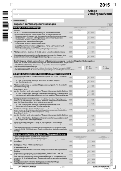 Anlage Vorsorgeaufwand 2015