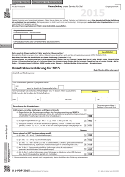 U 1 - Umsatzsteuererklärung für 2015 (Formular)