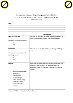Formular zur kritischen Besprechung quantitativer Studien