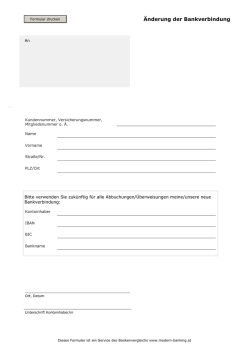 Formular zur &Auml;nderung der Bankverbindung - modern