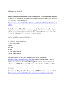 Schweiz - Formular 85 - Steuerliches Info