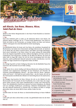 Italienische Riviera - Weinheimer Busreisen