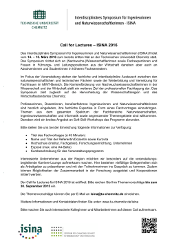 Call for Lectures - Technische Universität Chemnitz