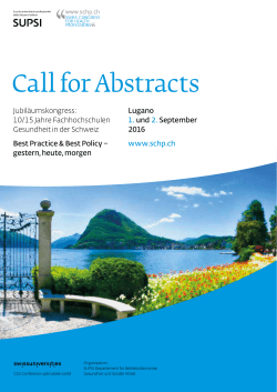 Flyer SCHP-Kongress 2016 und Call for Abstracts