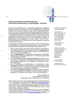 Call for Papers - Gender Studies