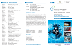 Call for Papers - Der MikroSystemTechnik Kongress 2015